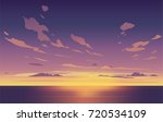 vector night sky clouds. sunset.... | Shutterstock .eps vector #720534109