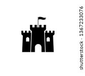 Castle Tower icon, logo isolated on white background