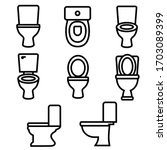 Toilet Set Line Icon  Logo...