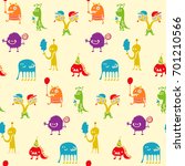 monster party pattern | Shutterstock .eps vector #701210566