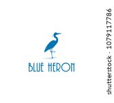 Blue Heron Silhouette Vector...