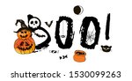 happy halloween greeting card.... | Shutterstock .eps vector #1530099263