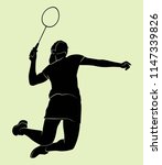 badminton player silhouette | Shutterstock .eps vector #1147339826