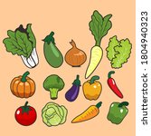 a large set of vegetables.... | Shutterstock .eps vector #1804940323