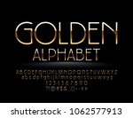 Vector Golden Alphabet. Chic...