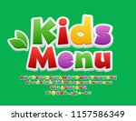 vector colorful logo kids menu. ... | Shutterstock .eps vector #1157586349