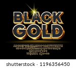 vector black gold alphabet... | Shutterstock .eps vector #1196356450