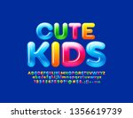vector bright emblem cute kids. ... | Shutterstock .eps vector #1356619739