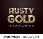 vector rusty gold alphabet set. ... | Shutterstock .eps vector #2019692246