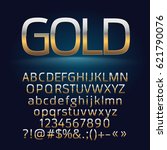 vector golden alphabet letters  ... | Shutterstock .eps vector #621790076
