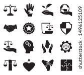 ethics icons. black flat design.... | Shutterstock .eps vector #1496125109