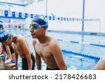 Latin Child Boy Swimmer Wearing ...