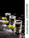 Mexican tequila shots with lime ...