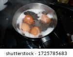 Boiling Eggs In Stainless Pot   ...