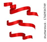 vector red ribbons. set of... | Shutterstock .eps vector #1760934749