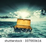 creative design of box lost on the sea