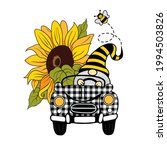  large  bright sunflower  funny ... | Shutterstock .eps vector #1994503826