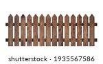 Brown wooden fence isolated on...