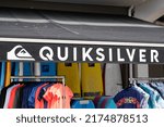 Small photo of Bordeaux , Aquitaine France - 06 25 2022 : quicksilver boutique brand logo and sign text on facade entrance store