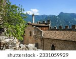 Small photo of Castle of Avio. Castello di Avio. Schlos Aue. Medieval castle in the comune Avio, Trentino, northern Italy. currently held by the Fondo per l'Ambiente Italiano (FAI).