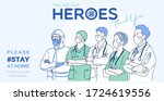 frontline heroes  professional... | Shutterstock .eps vector #1724619556