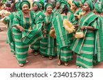 Small photo of Nigerian women proudly displaying their native garments as a gesture of respect to the traditional leader of IjebuLand during the vibrant Ojude Oba Festival in Ogun, Southwest Nigeria, on June 30 2022