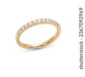 Small photo of Diamond Eternity Ring Anniversary Band yellow Gold on white isolate
