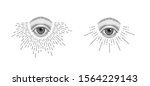 vector all seeing eye  eye in... | Shutterstock .eps vector #1564229143