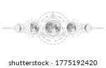 magic moon with sacred geometry ... | Shutterstock .eps vector #1775192420