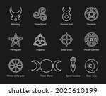 wiccan and pagan symbols... | Shutterstock .eps vector #2025610199