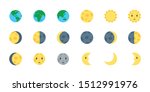 earth  sun and moon icons... | Shutterstock .eps vector #1512991976