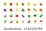 all fruits vector icons set.... | Shutterstock .eps vector #1762153796