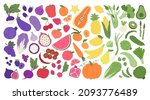 fruit and veggies rainbow. set... | Shutterstock .eps vector #2093776489