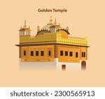 Golden Temple vector illustration Amritsar state India Punjabi