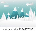 scenery in winter. snow and... | Shutterstock . vector #1264537633