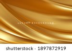 gold metallic silk flowing wave ... | Shutterstock .eps vector #1897872919
