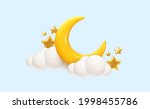 crescent moon  golden stars and ... | Shutterstock .eps vector #1998455786
