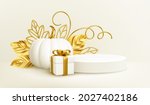 3d realistic white gold pumpkin ... | Shutterstock .eps vector #2027402186