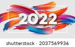 calendar header 2022 number on... | Shutterstock .eps vector #2037569936