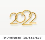 2022 golden 3d number. happy... | Shutterstock .eps vector #2076537619