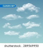 Set of transparent different clouds. Vector illustration EPS 10