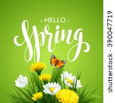 inscription spring time on... | Shutterstock .eps vector #390047719