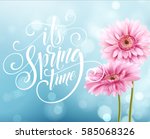 gerbera flower background and... | Shutterstock .eps vector #585068326
