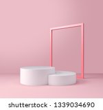 white product stand  pink color ... | Shutterstock . vector #1339034690