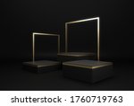 Black Square Box With Golden...