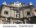 Small photo of Palace facade at Quattro Canti square in Palermo
