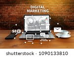 DIGITAL MARKETING new startup project MILLENNIALS Business team hands at work with financial reports and a laptop