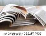 Small photo of Magazines publication Newspaper and journal books: background and catalog design; article magazine press; newspaper media book knowledge; document advertising datum textbook