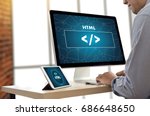 PHP HTML DEVELOPER Web Code design  Programmer working in a software in Development Programming Coding Cyberspace