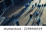 Small photo of CCTV AI Facial Recognition Camera Zoom in Recognizes Person. Elevated Security Camera Surveillance Footage Face Scanning of a Crowd of People Walking on Busy Urban City Streets. Big Data Analysis